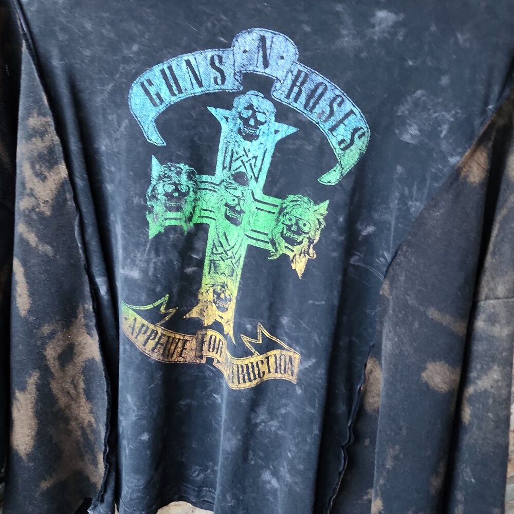 Gun N Roses Upcycled Sweatshirt Tee